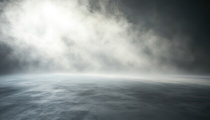Fototapeta premium A foggy landscape with ethereal light, creating a mysterious and tranquil atmosphere, enhancing the sense of depth and calm.