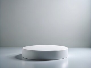 White Round Podium Isolated Pedestal for Product Display and Photography Use