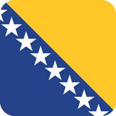 Button shaped national flag of the European country of BOSNIA AND HERZEGOVINA
