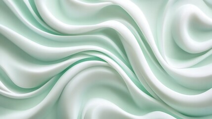 Obraz premium Soft green satin fabric waves texture background