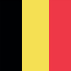 Naklejka premium Square shaped national flag of the European country of BELGIUM