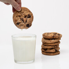 chocolate chip cookies and milk