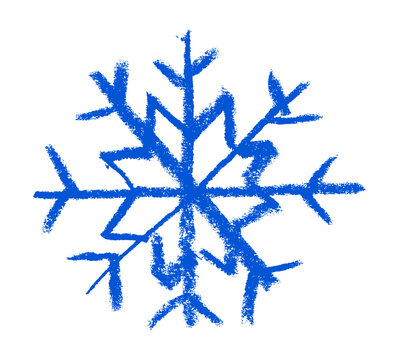 Snowflake Christmas Related Icon Crayon Chalk Drawing Vector