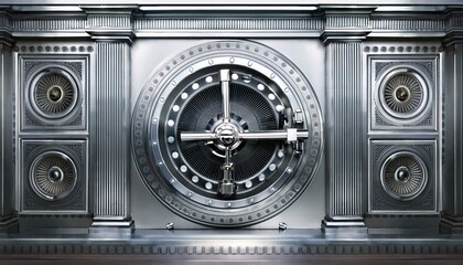 Silver bank vault front