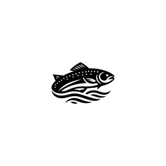 salmon fish vector white background.