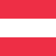 Square shaped national flag of the European country of AUSTRIA