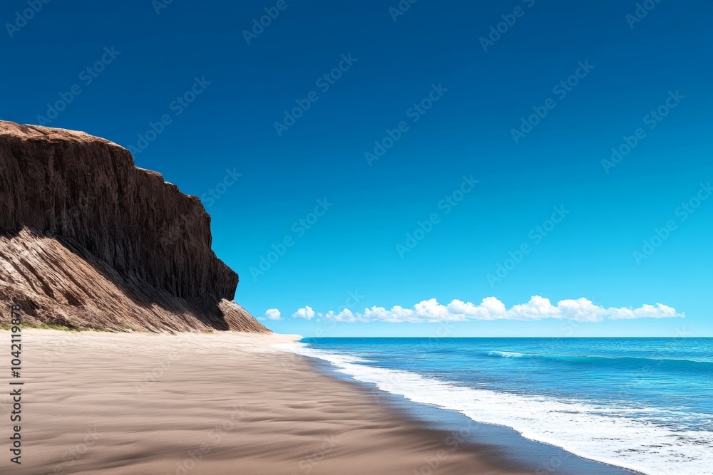 Poster simple minimalist depiction of marfa bay, with soft pastel tones and gentle lines symbolizing the se