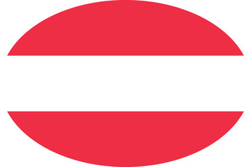 Oval shaped national flag of the European country of AUSTRIA