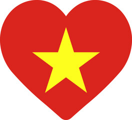 Heart Icon on Vietnam Flag