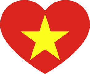 Heart Icon inside Vietnam Flag