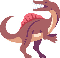 Flat Vector illustration of a Dinosaur isolated on white Background