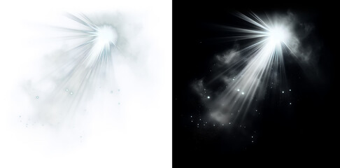 light beam bright, star-like explosion of light radiating outward in a cross shape