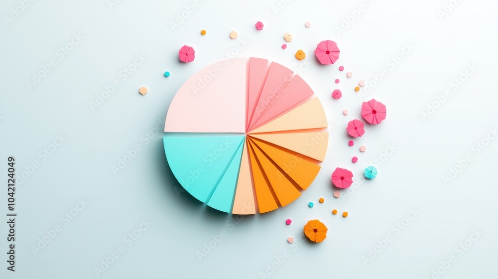 Poster a pie chart visualizing data distribution across different categories, highlighting proportions.