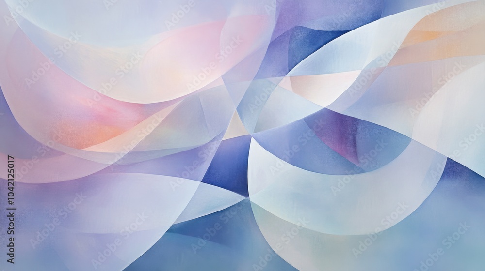 Aufkleber abstract shapes in soft pastels with a silky texture, creating a smooth, elegant composition.