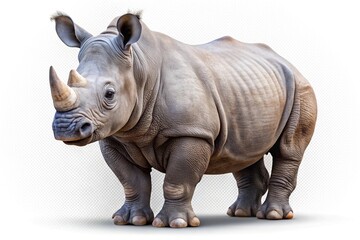 Obraz premium Cute and adorable rhino isolated on transparent background