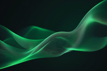 Abstract waves with luminous particles create a captivating digital landscape background
