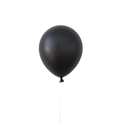 Obraz premium black helium balloon. Birthday balloon flying for party and celebrations. Isolated on white background. Generative AI
