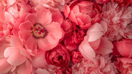 Vibrant pink peony and rose floral arrangement for romantic decor