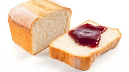 A slice of bread with a dollop of jam.
