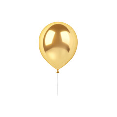 gold helium balloon. Birthday balloon flying for party and celebrations. Isolated on white background. Generative AI