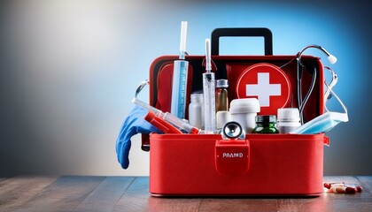 First Aid Kit With Medical Equipment