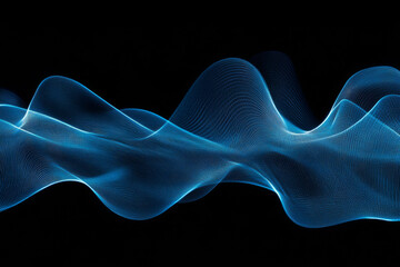 abstract representation of flowing blue waves background