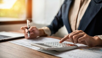 Fototapeta premium Tax Compliance And Invoice Accounting Using Calculator