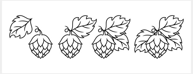 Hop cone with leaves. Design element for logo, emblem, restaurant menu, craft beer pub, brewery. Vector stock illustration