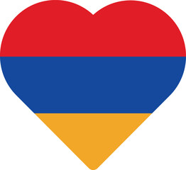 Heart shaped national flag of the European country of ARMENIA