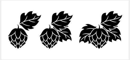 Hop cone with leaves. Design element for logo, emblem, restaurant menu, craft beer pub, brewery. Vector stock illustration