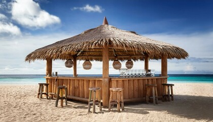 beach with umbrellas