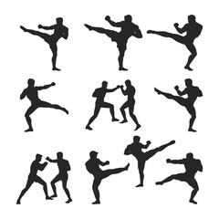 Kickboxing SVG, Kickboxing Silhouette, boxer Vector, Martial Arts Clipart,