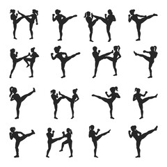 Kickboxing SVG, Kickboxing Silhouette, boxer Vector, Martial Arts Clipart,