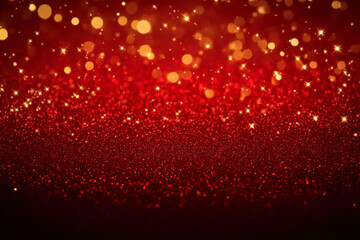  blurred background of glowing red and gold bokeh lights