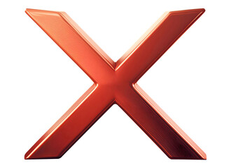 Obraz premium Shiny Red X Sign on Black Surface