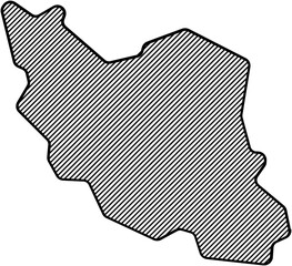 hatch line drawing of iran map.