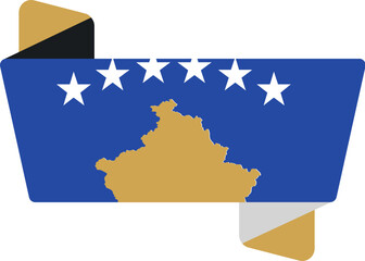 Folded Icon of Kosovo Flag