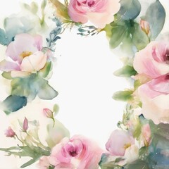 flores estilo acuarela. fondo blanco. aislada. tarjeta