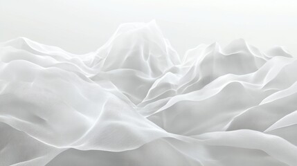 Obraz premium abstract mountain range made from soft, flowing white fabric-like textures
