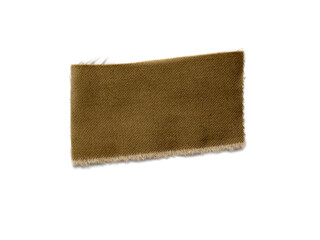 A piece of brown material isolated on a white background.