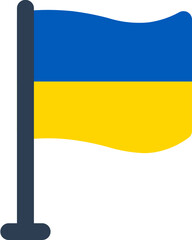 Ukraine Flag Rounded