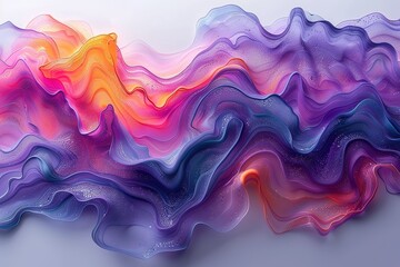 A colorful wave with purple, orange, and blue colors