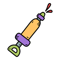 Pichkari Water Sprayer Doodle Illustration