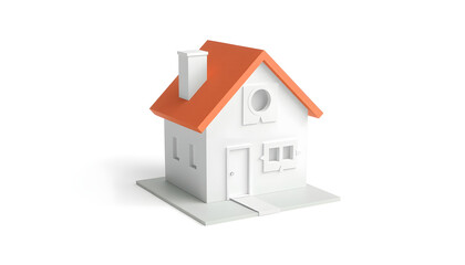3D house icon, Vector with a white accent, png