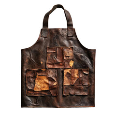 Stylish leather apron with unique patchwork design. Perfect for cooking or crafting, showcasing creativity and durability.