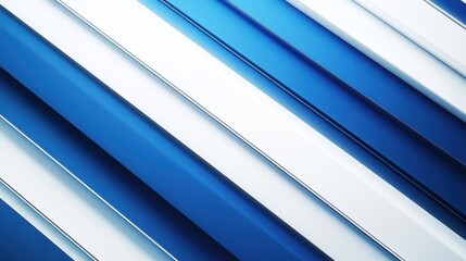 Obraz premium Detailed blue and white diagonal stripes, perfectly aligned on a smooth white background.