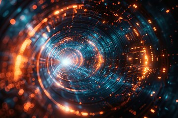 technology light futuristic blue science illustration future energy motion graphic black concept