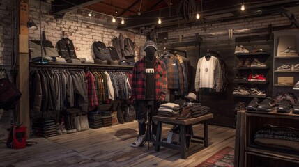Fashionable Retail Store with Rustic Interior