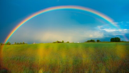 Naklejka premium 비온 뒤 무지개가 뜬 하늘