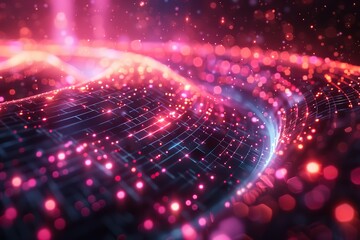 Obraz premium high-tech virtual environments with radiant, shifting color gradients and digital effects